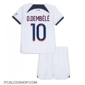 Paris Saint-Germain Ousmane Dembele #10 Seconda Maglia Bambino 2023-24 Manica Corta (+ Pantaloni corti)